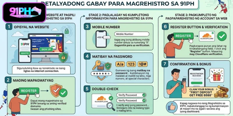Mga Tagubilin para sa Pagpaparehistro sa 91PH